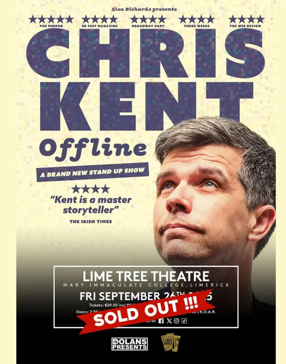 Chris Kent Limerick - 2 Tickets SOLD OUT SHOW - Image 1