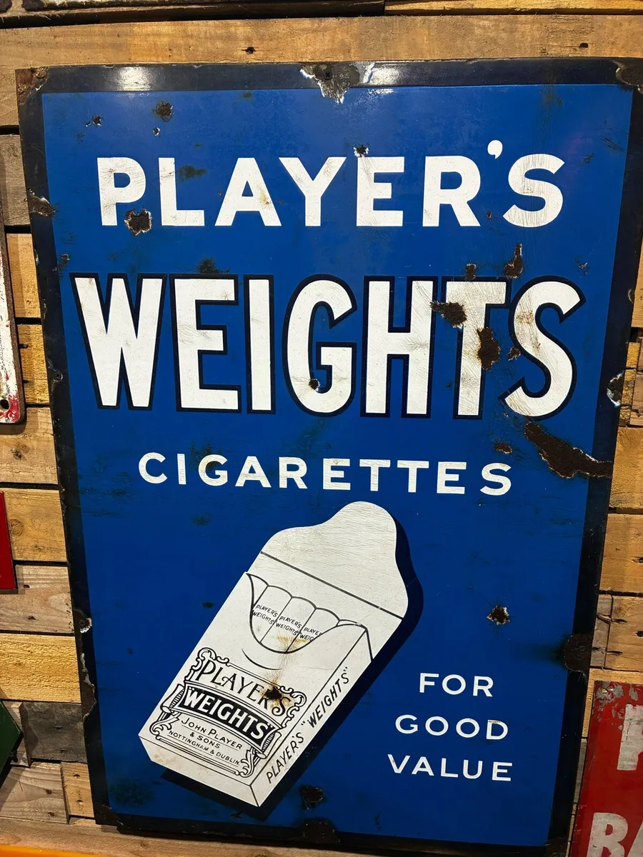 Players Weights enamel sign - Image 1