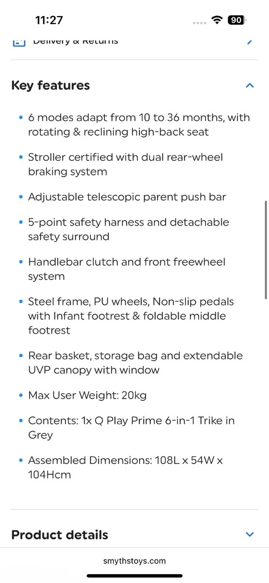 Q Play 6 in 1 Kids Trike - Image 2