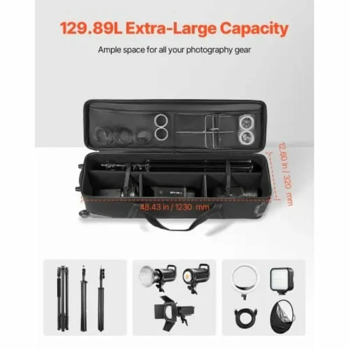 Studio Equipment Trolley Case 131x36.5x38cm (51.57 - Image 4