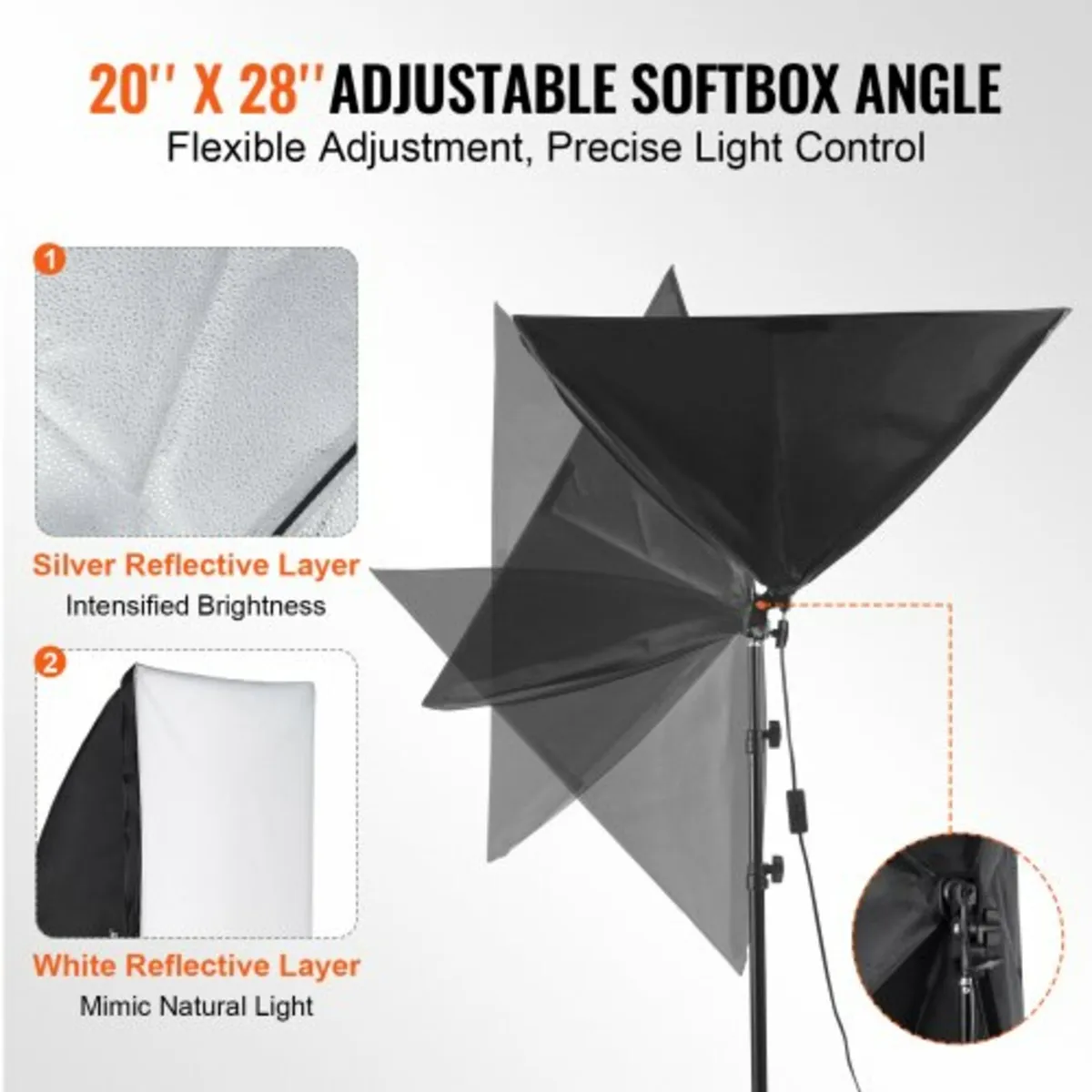 Softbox Lighting Kit 50x70 cm / 20x28 inch 45W 300 - Image 4