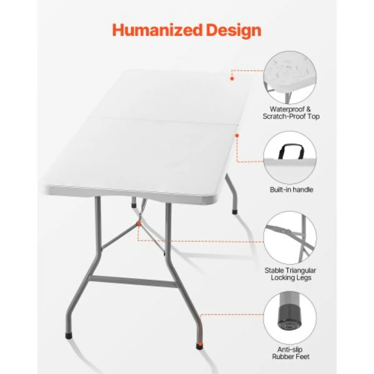 180cm Plastic Folding Table Portable Picnic Table - Image 3