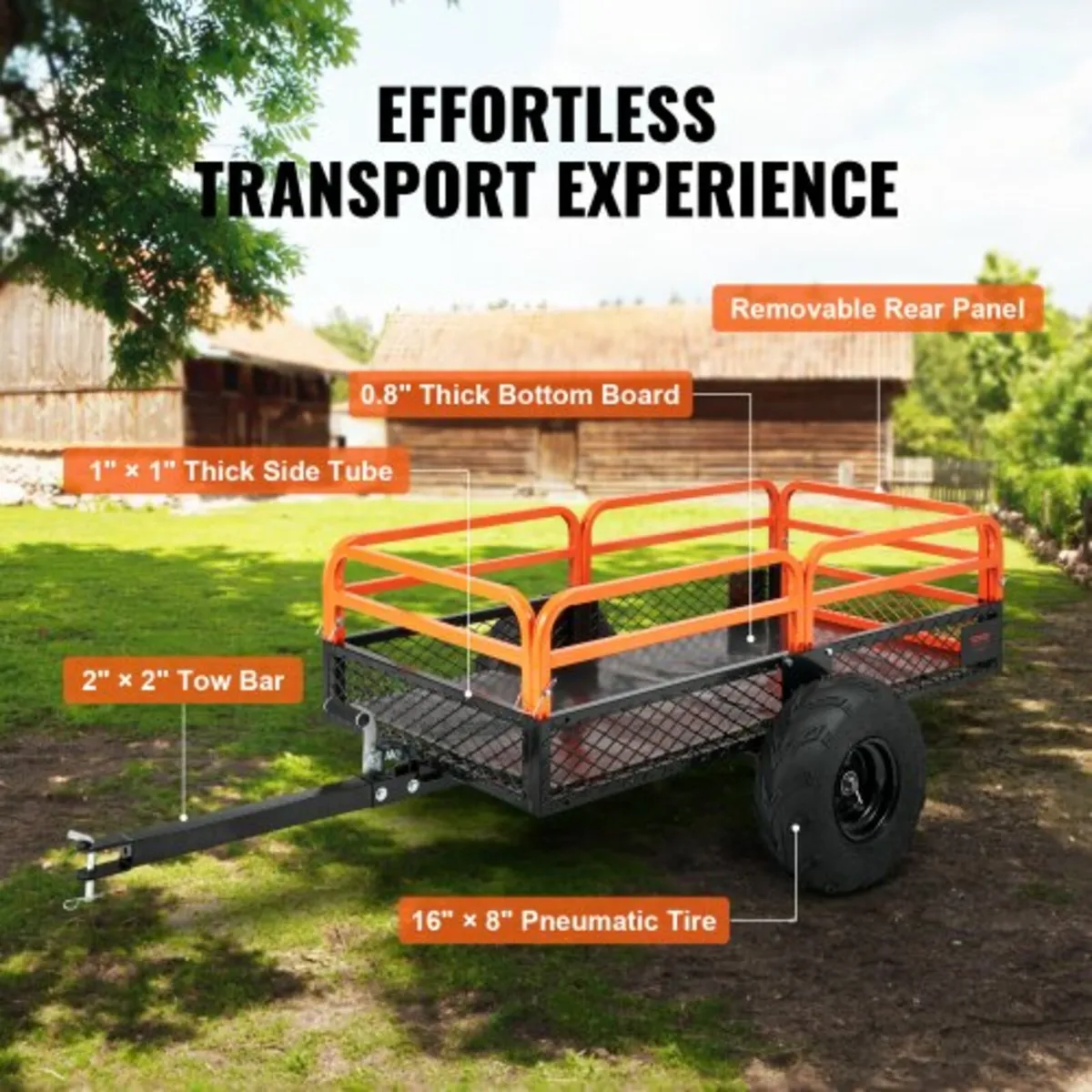 Heavy Duty Steel ATV Dump Trailer, 680 kg Load Cap - Image 3