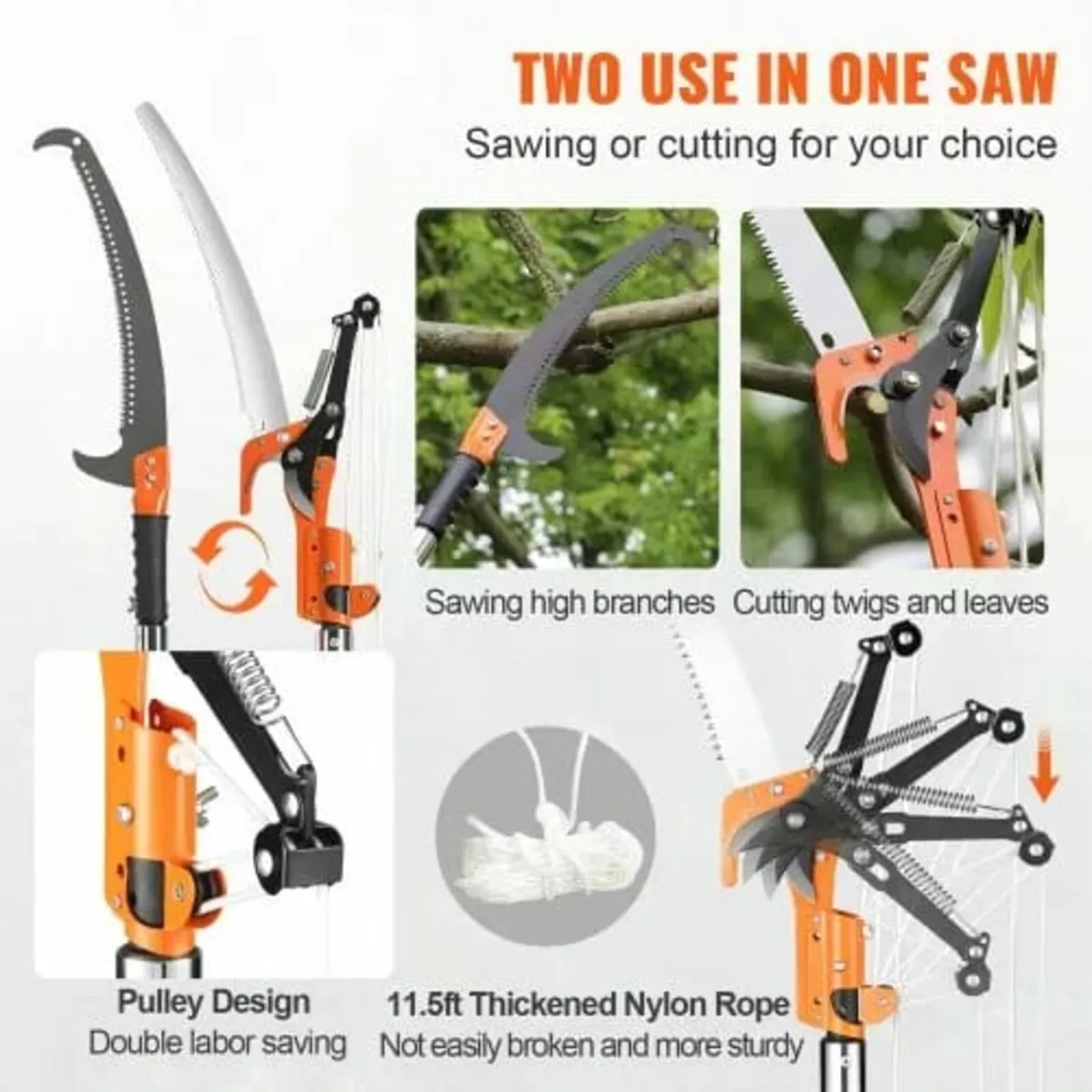 Pole Saw, 2.2-8.2 m Extendable Tree Pruner, Sharp - Image 4