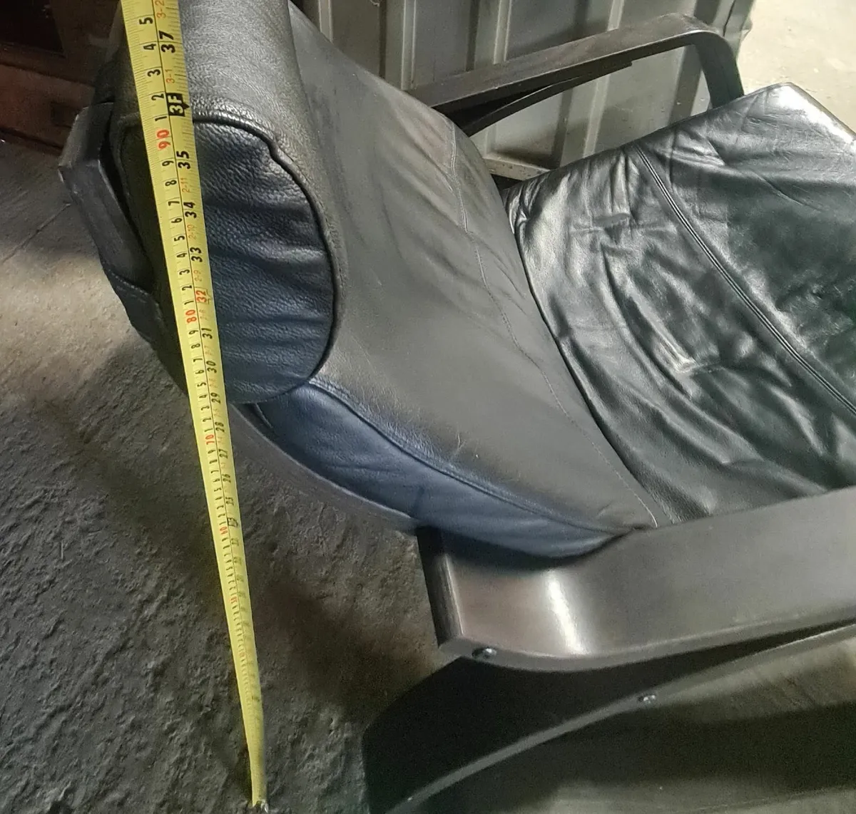 Black Leather Rocking Armchair - Image 4
