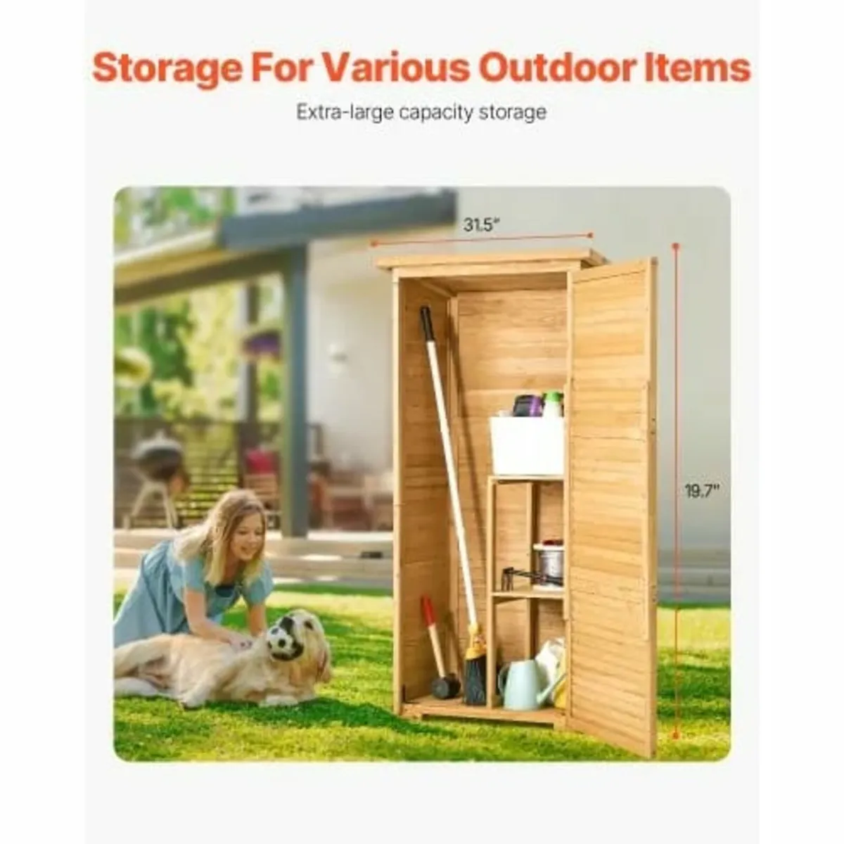 Outdoor Storage Shed, Large Wooden Outside Storage - Image 4
