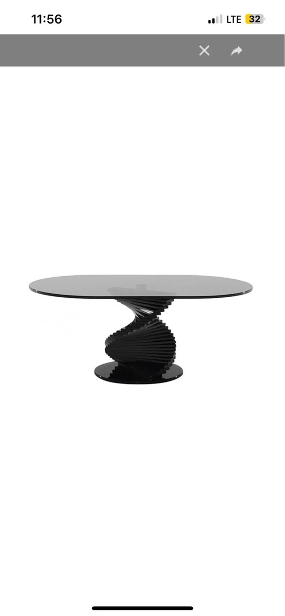 All Glass Designer Coffee Table with Spiral Base - Image 1