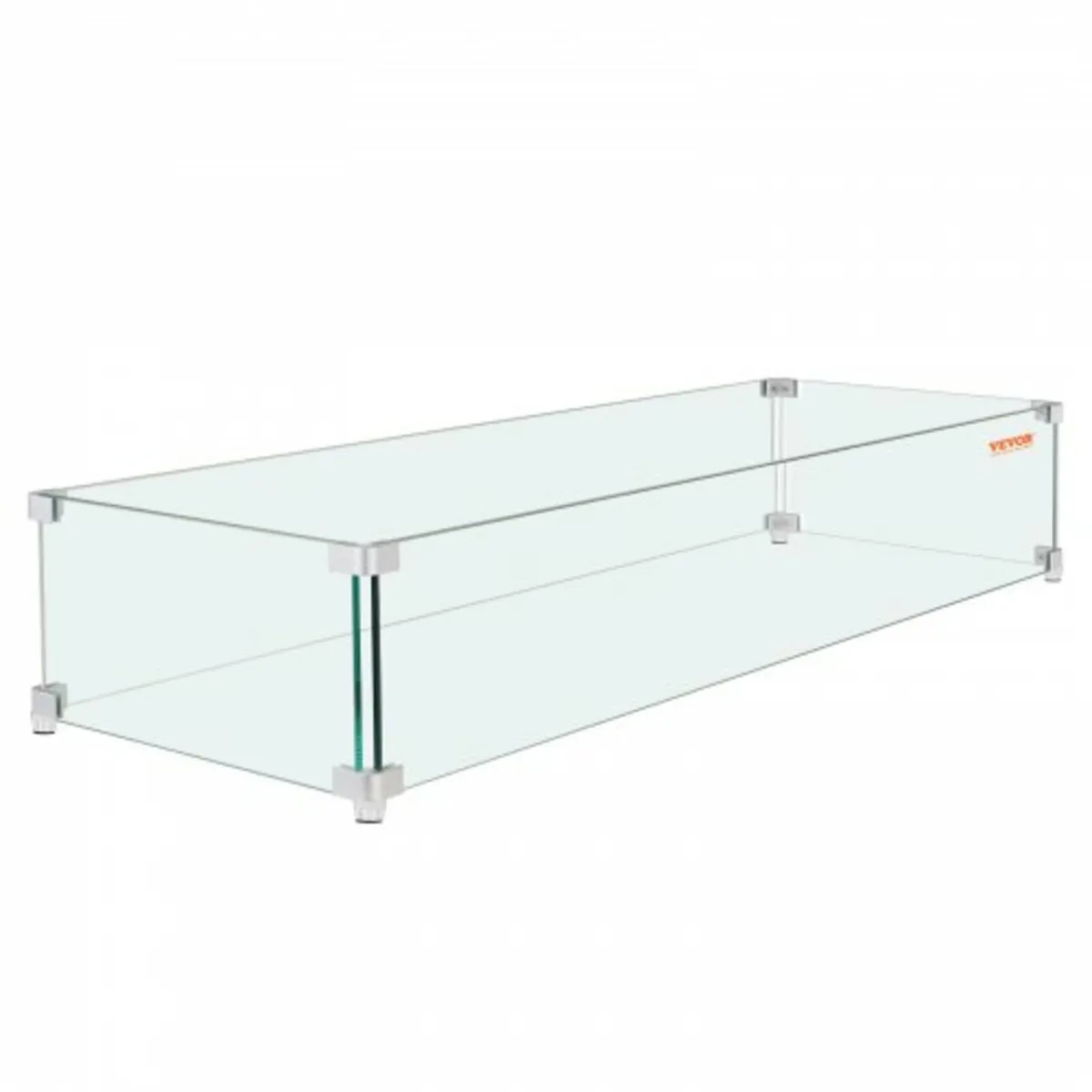 Fire Pit Wind Guard, 38 x 10.5 x 6 Inch Glass Wind - Image 1
