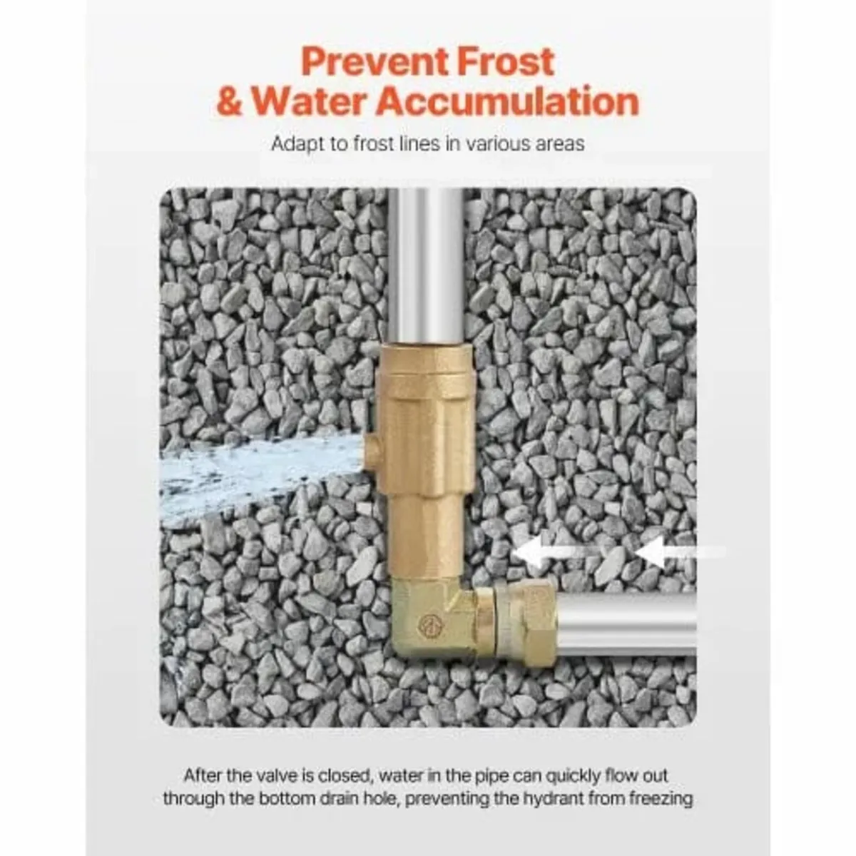 Frost Proof Yard Hydrant, 5.25 FT Freeze-Proof Out - Image 4