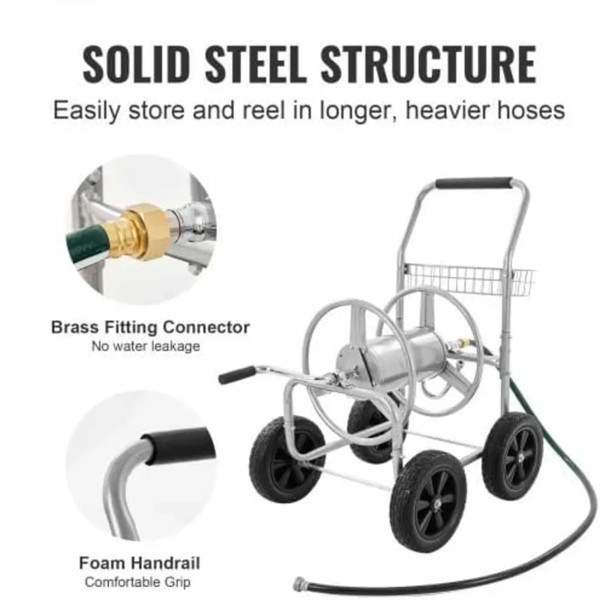 Hose Reel Cart, Hold Up to 250 ft of 5/8’’ Hose, G - Image 3