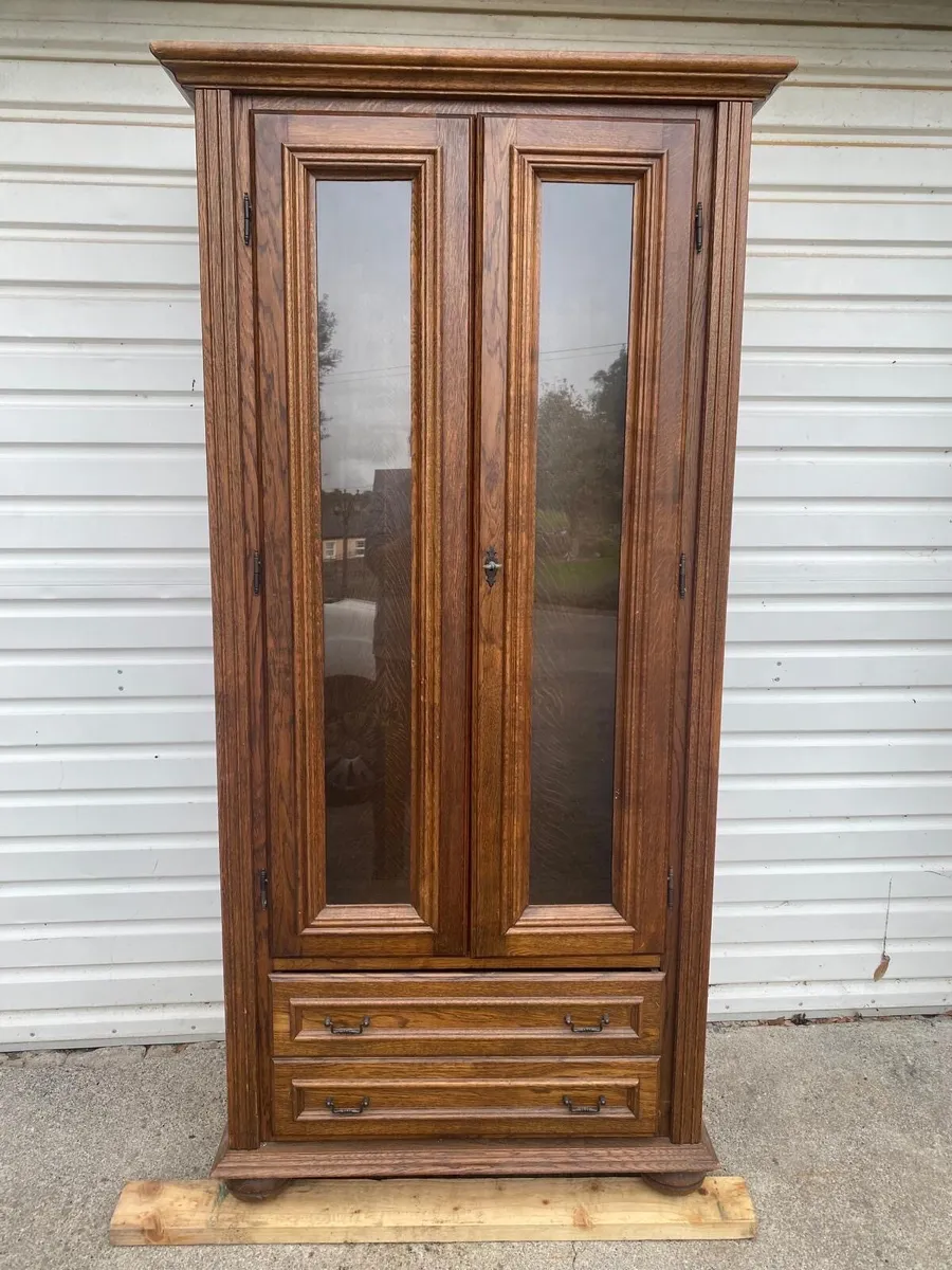 Solid Oak Display Cabinet