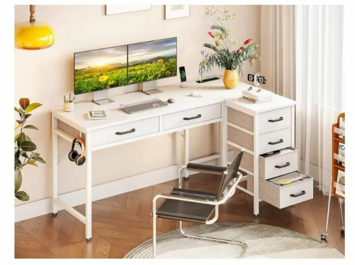 Corner Desk with 6 Drawers - Image 4
