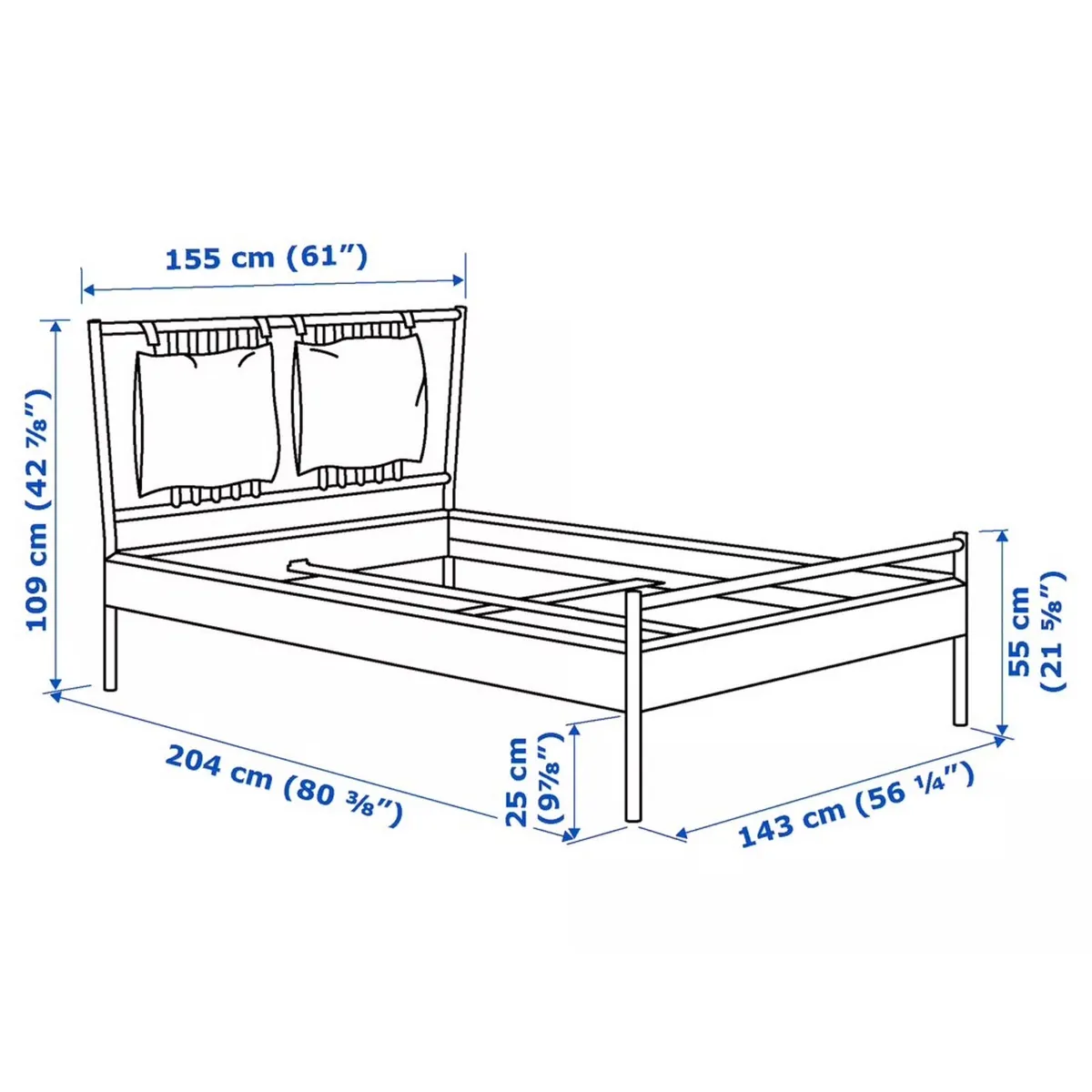IKEA DOUBLE BED PLUS MATTRESS - Image 2