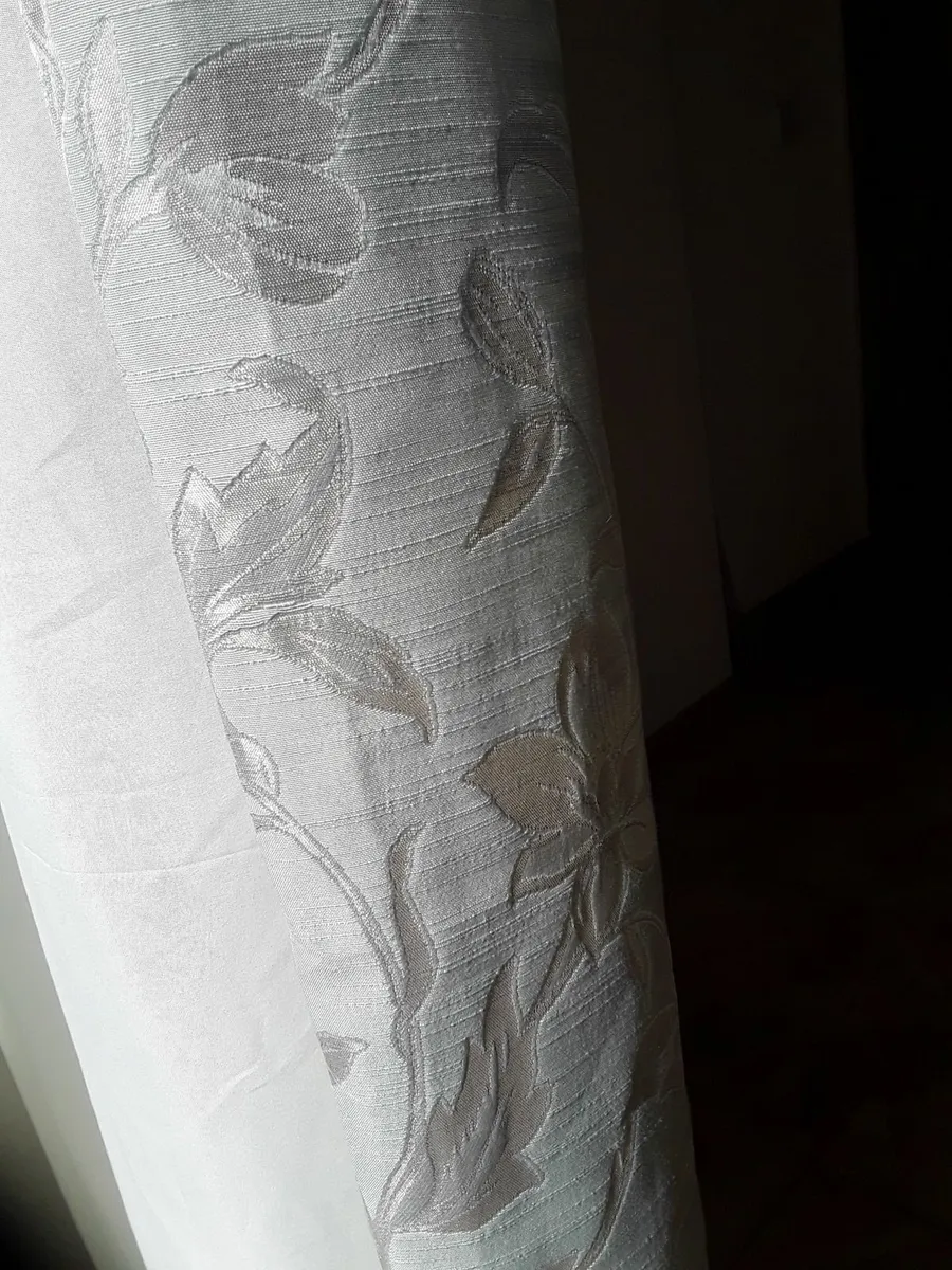pastel Green next to new in embossed patron drapes - Image 1