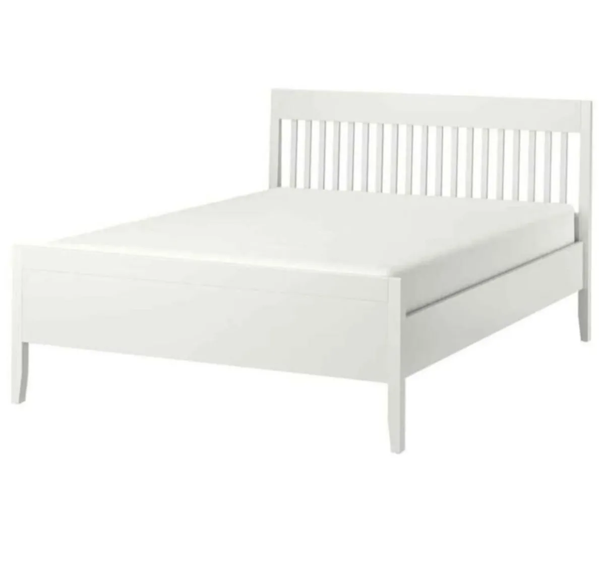 White IKEA IDANAS Bedframe - Standard King - Image 1
