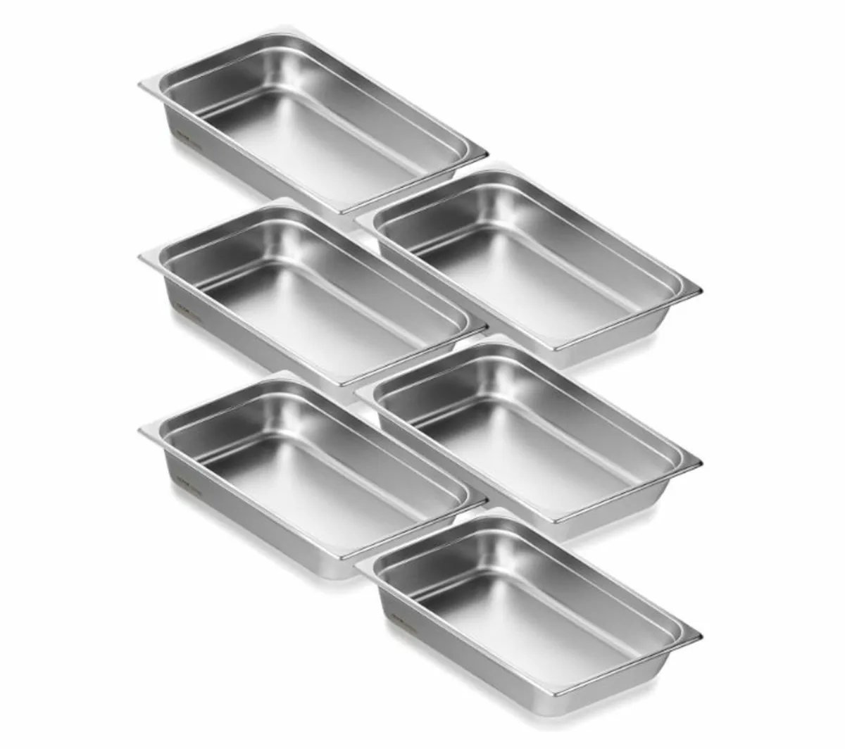 6 Pack Full Size Stainless Steel Steam Table Pan - Image 1