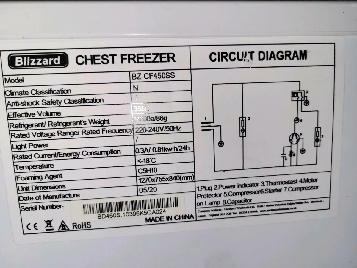 4 FT Chest freezer  blizzard CF450SS - Image 3