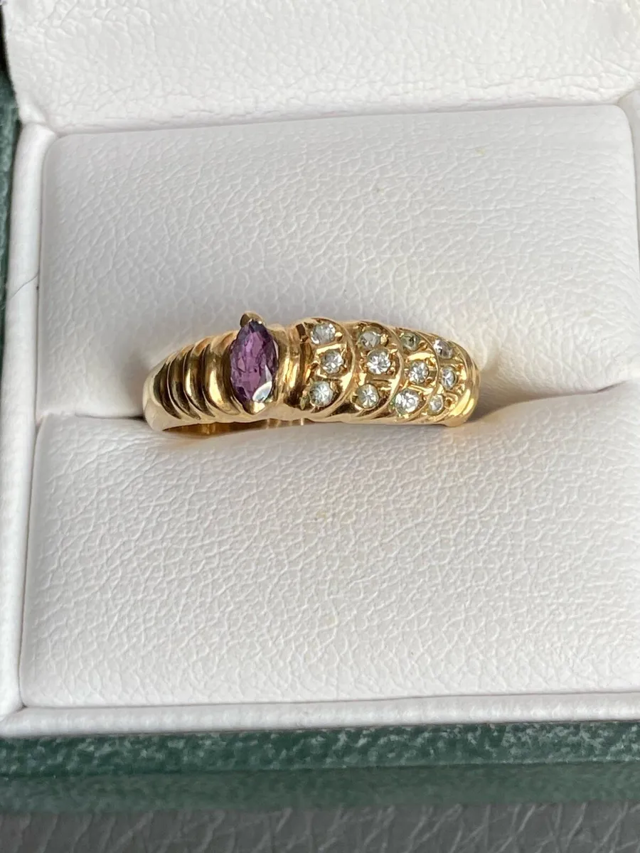 14ct Gold Amethyst Ring - Image 1