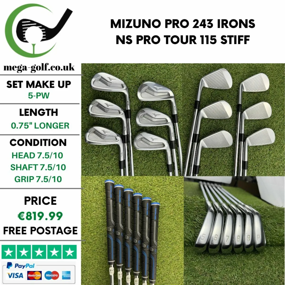 Mizuno Pro 243 Irons / 5-pw / Stiff - Image 1