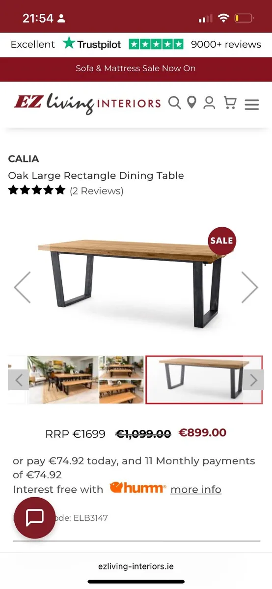 EZ Living Calia Oak Large Rectangle Dining table - Image 4