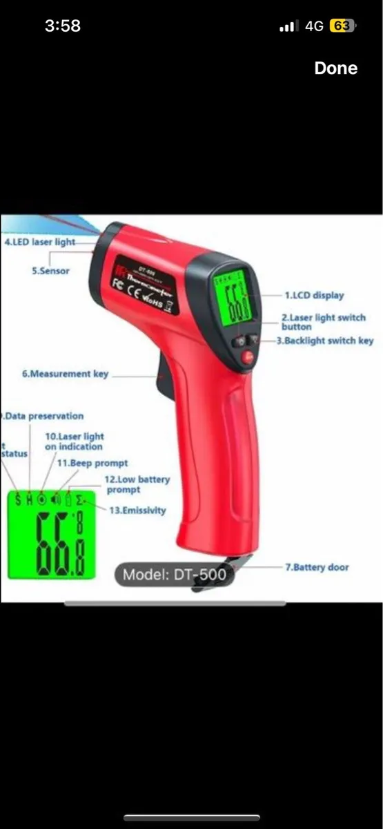 Tool . infrared gun. infrared thermometer - Image 2