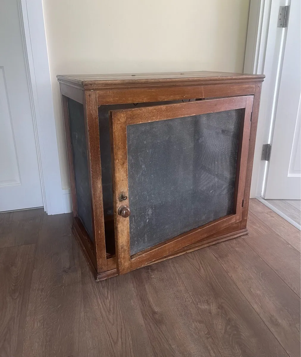 Antique Irish Scumbled Pine Meat Safe - Image 1