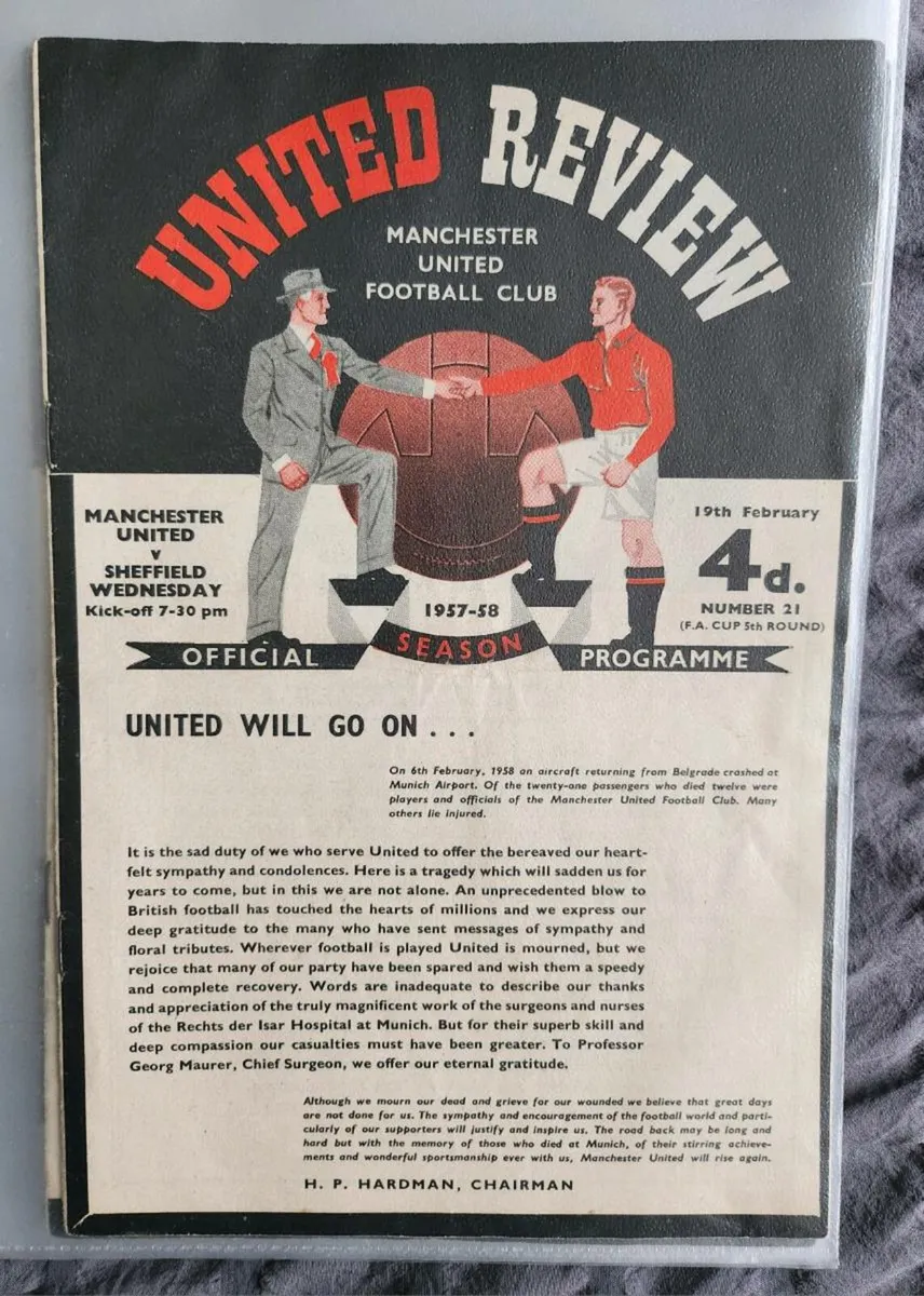 Rare Manchester United match program from 1st game - Image 1