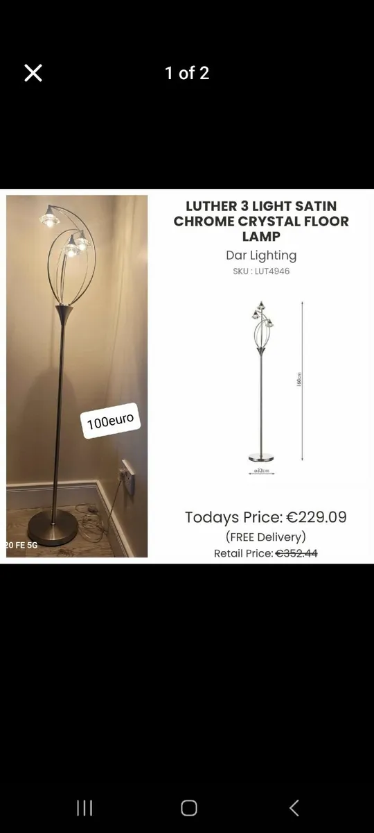 Ceiling light and matching floor lamp - Image 1