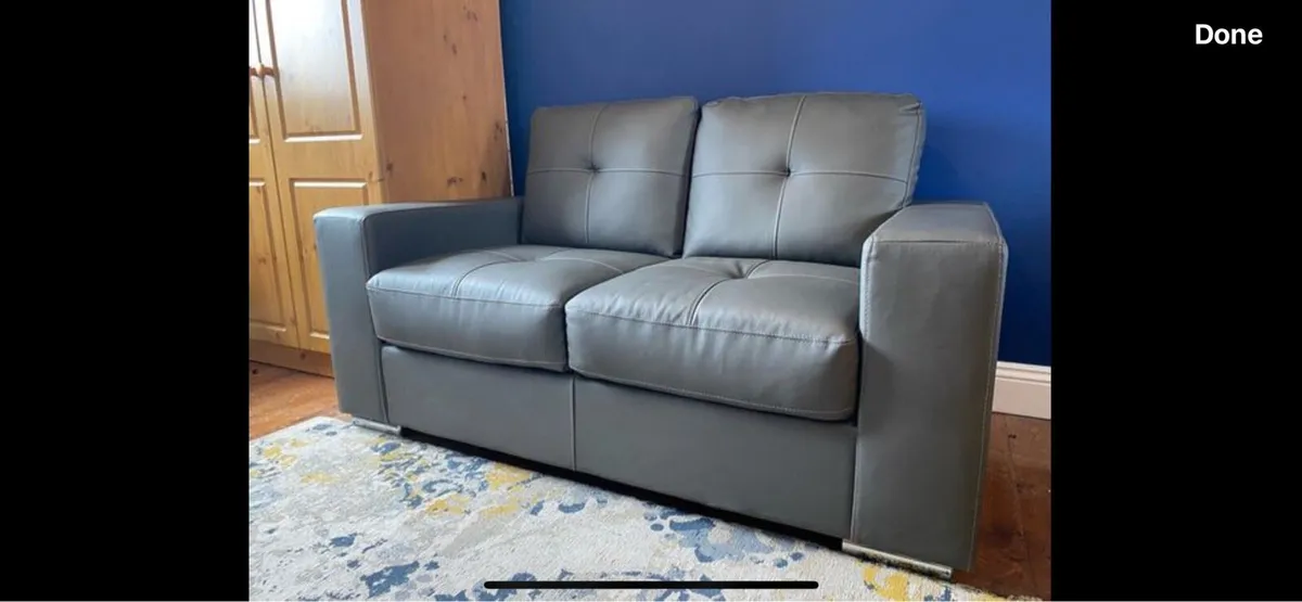2 Seater Sofa Grey - Image 1