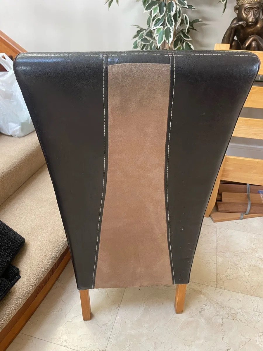 Lovely High Back Leather Dining Chair - Deliver - Image 2