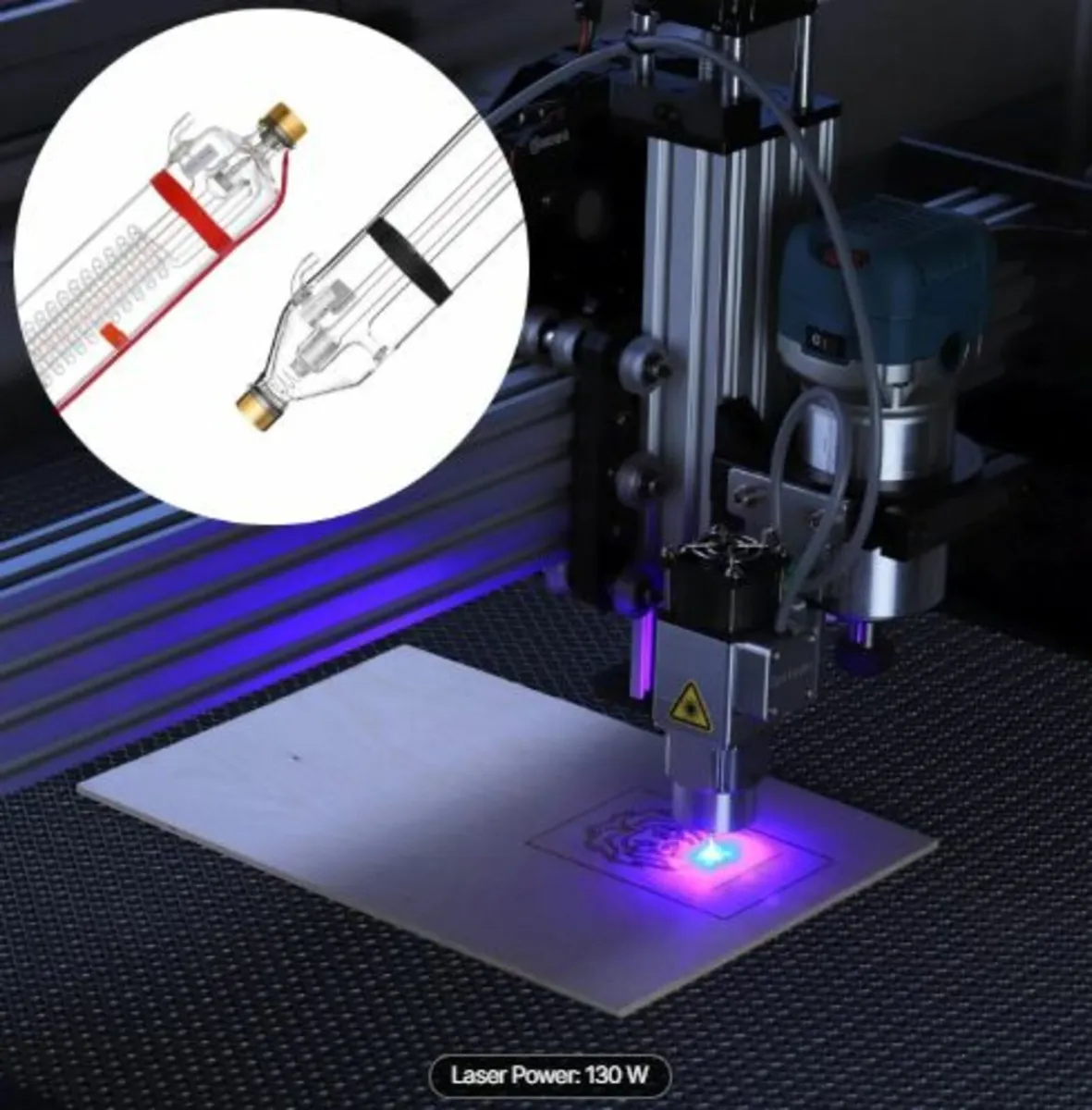 130W CO2 Laser Tube, 65 in (1650 mm) Length, 3.1 - Image 3