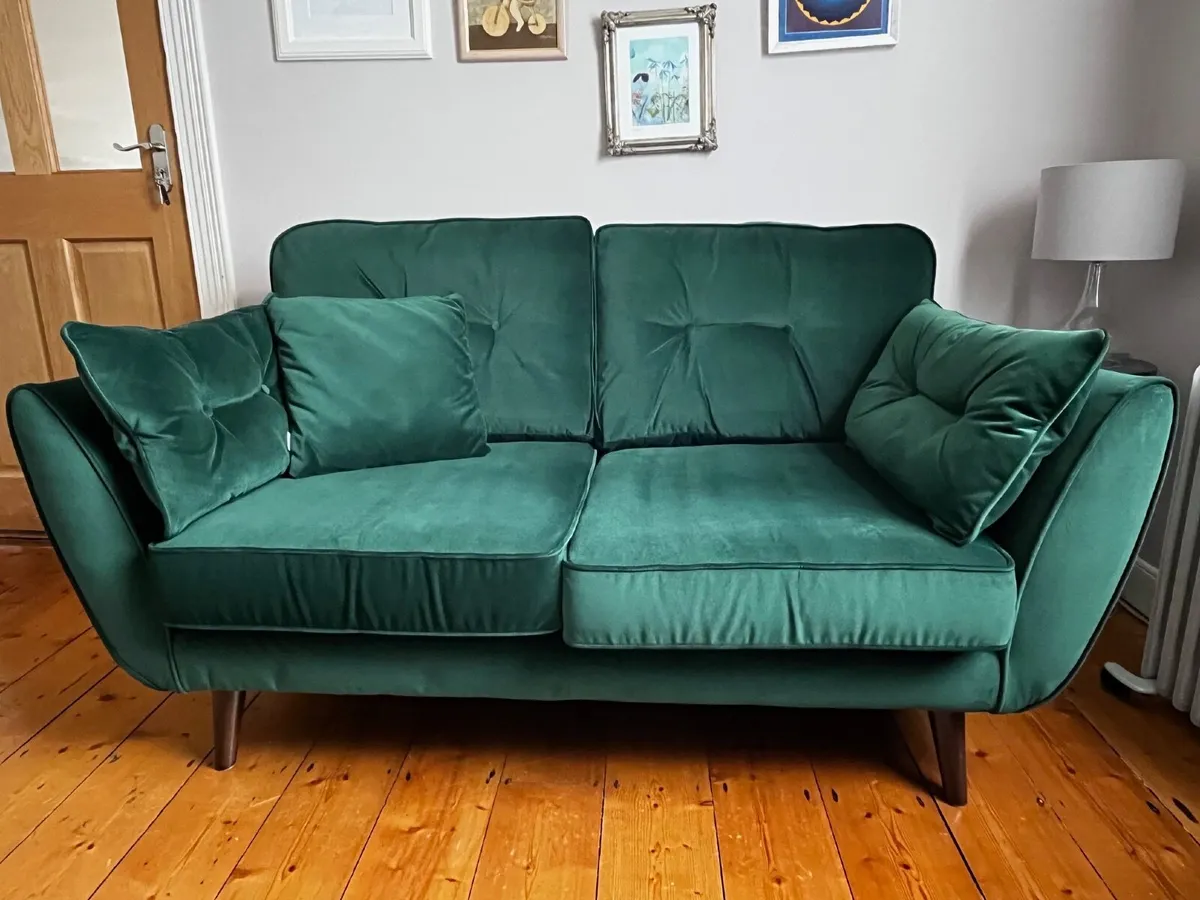 DFS French Connection Zinc 2-Seat Couch + Snuggler - Image 2