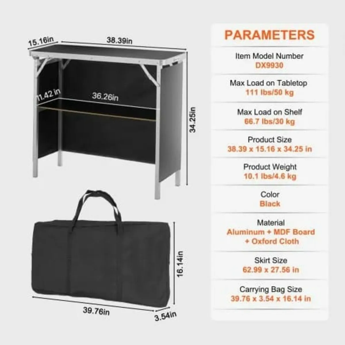 Portable Tradeshow Podium Table, 975 x 385 x 870 m - Image 3