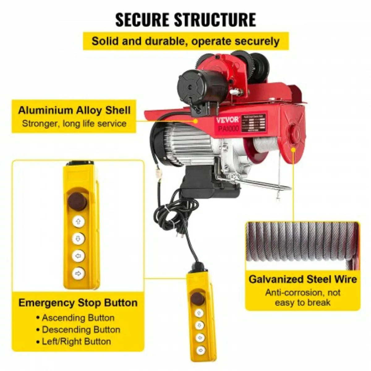 Electric Wire Rope Hoist with Trolley Remote Contr - Image 4