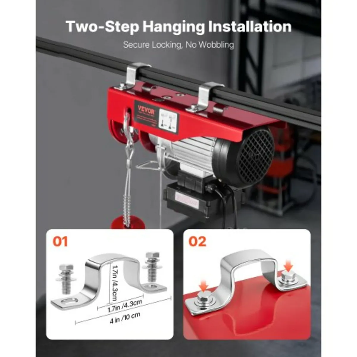 Electric Hoist Crane Winch 598.7 kg 9997.4 cm Wire - Image 4