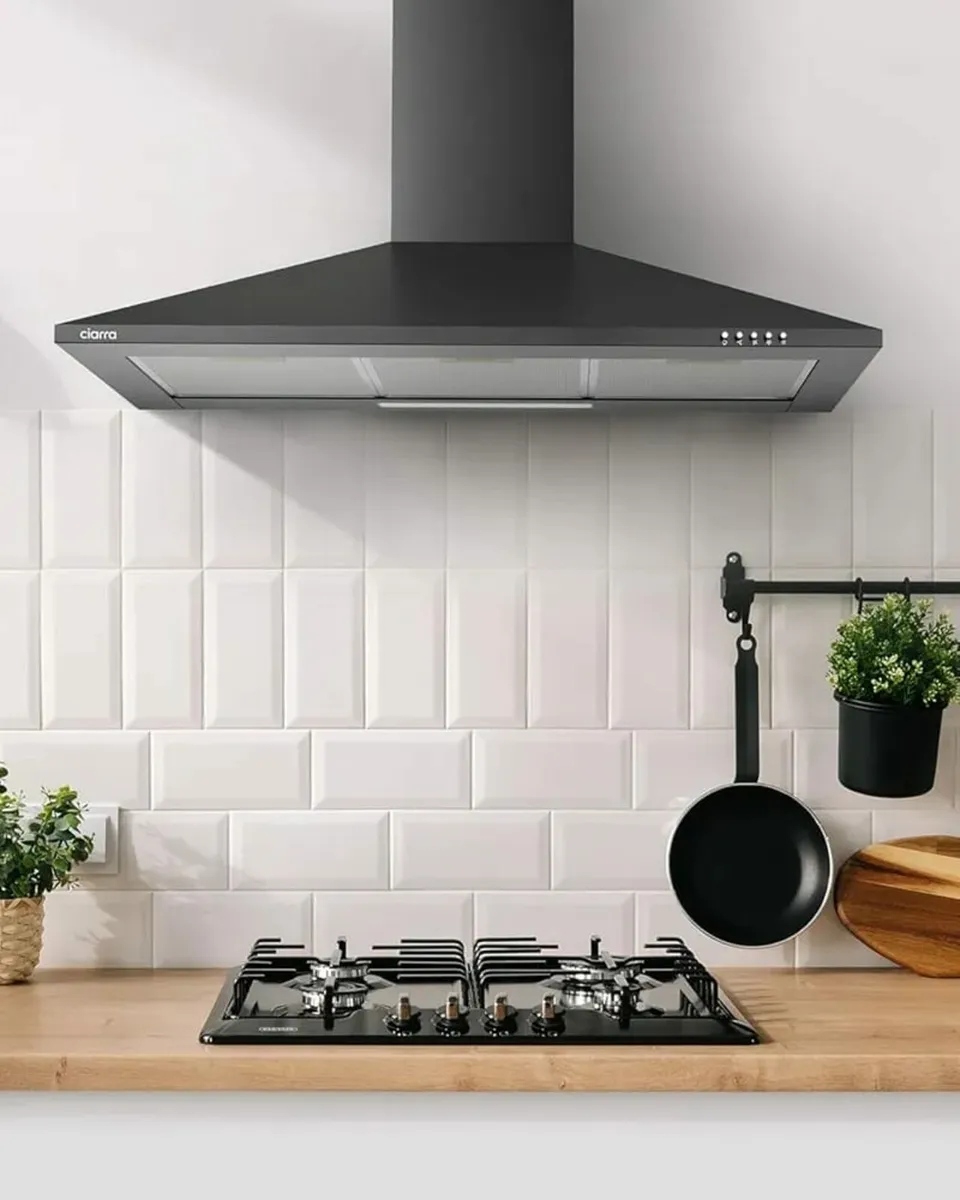 Cooker Hoods 90cm CBCB9201 Black Wall-Mounted Chim - Image 2