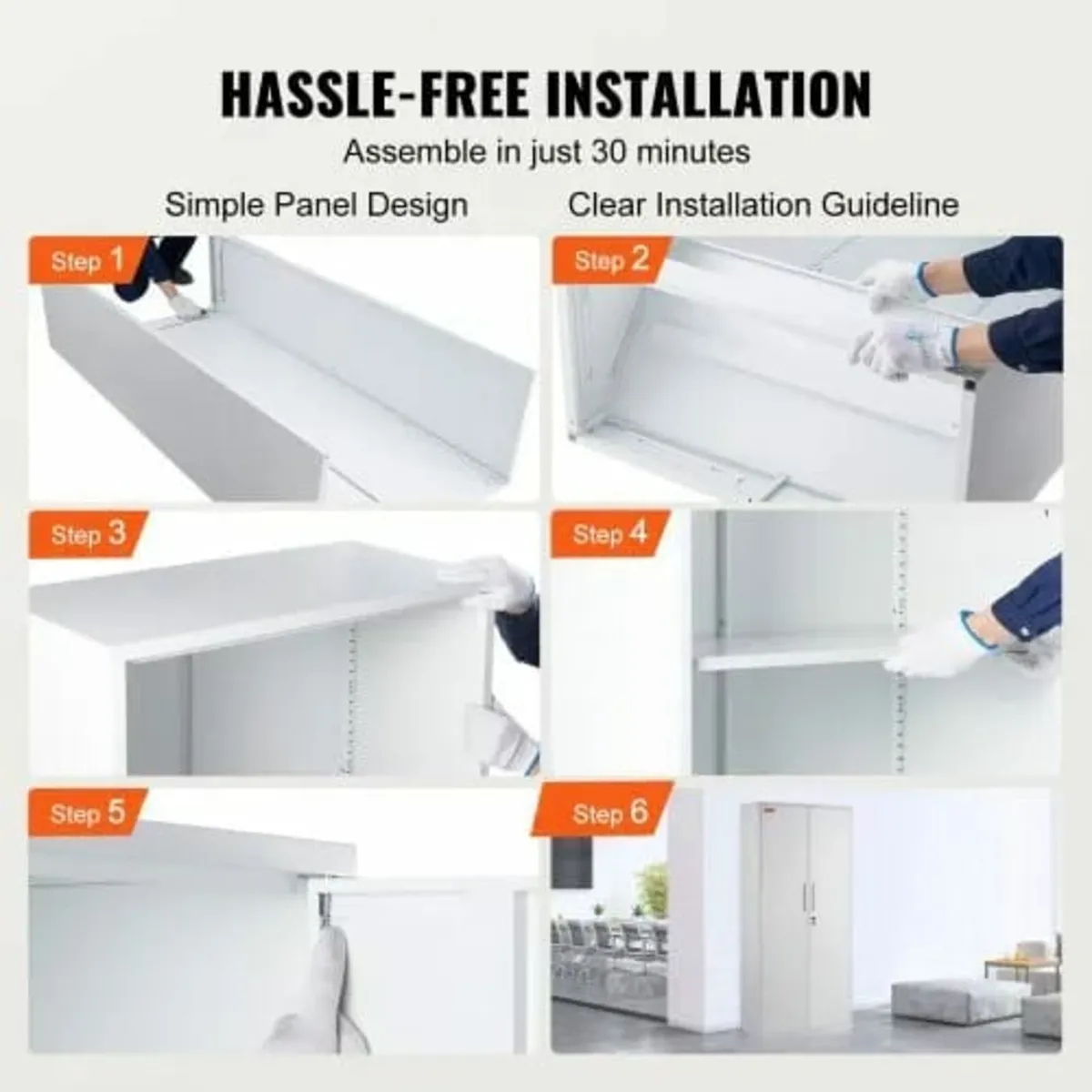 Storage Cabinet, Steel Locking Storage Cabinet wit - Image 3