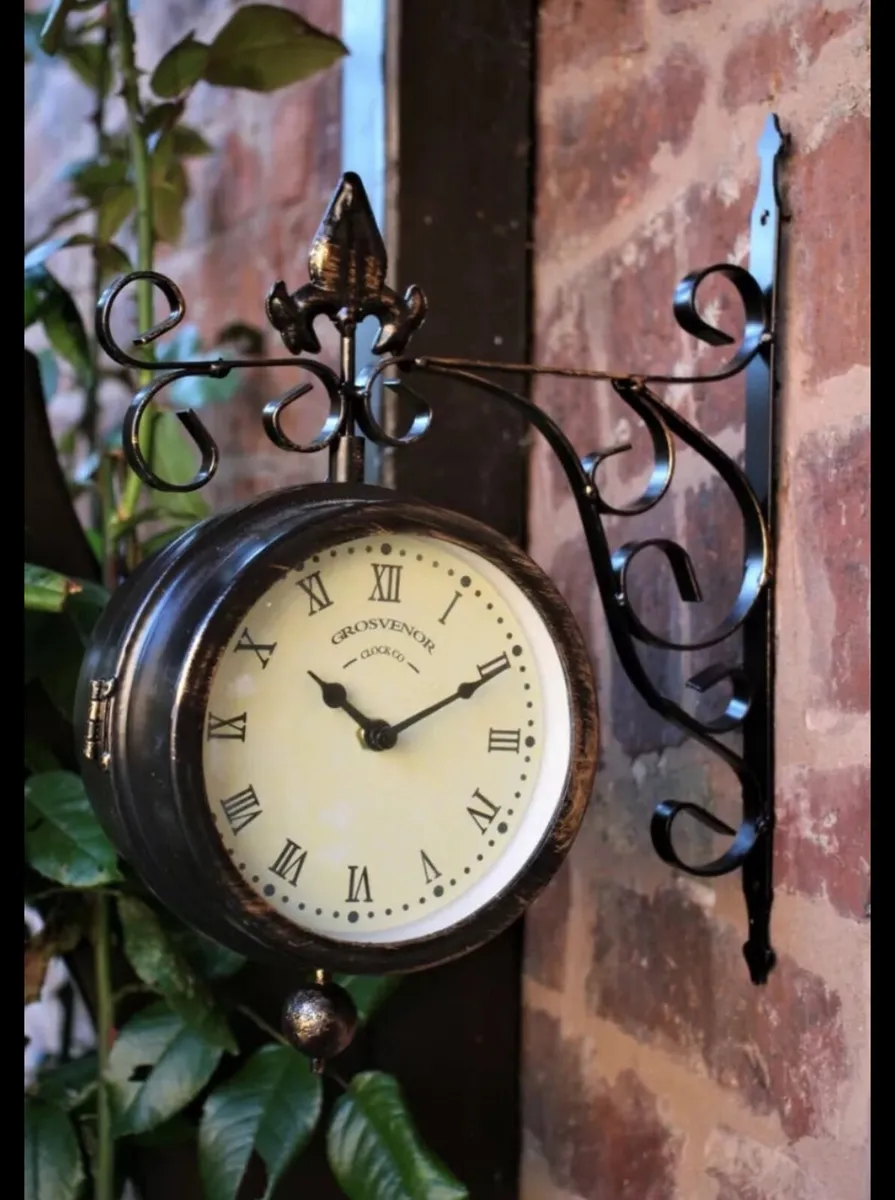 Garden Station Outdoor Wall Clock Thermometer NEW - Image 3