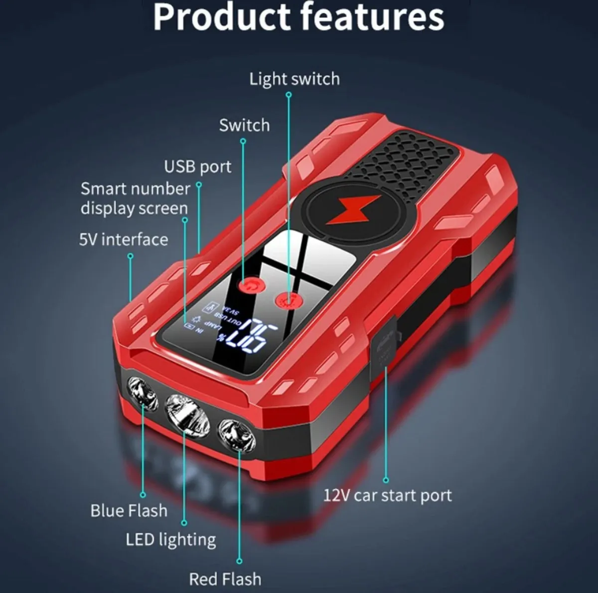 NEW Portable Car Jump Starter Pack 12v - Image 3