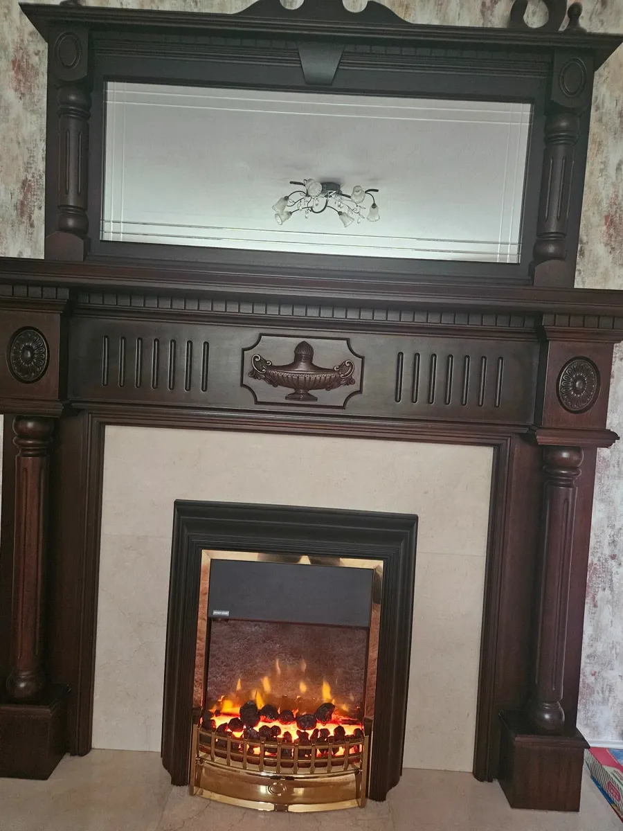 Tv unit, tv, fireplace,  mirror, electric fire - Image 3