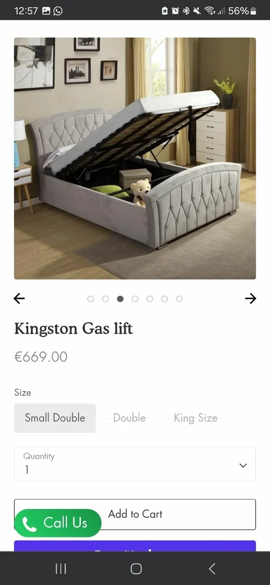 Bed small double 4ft ottoman - Image 1