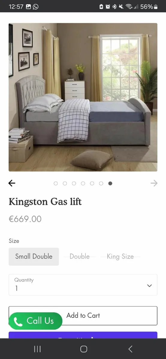 Bed small double 4ft ottoman - Image 2