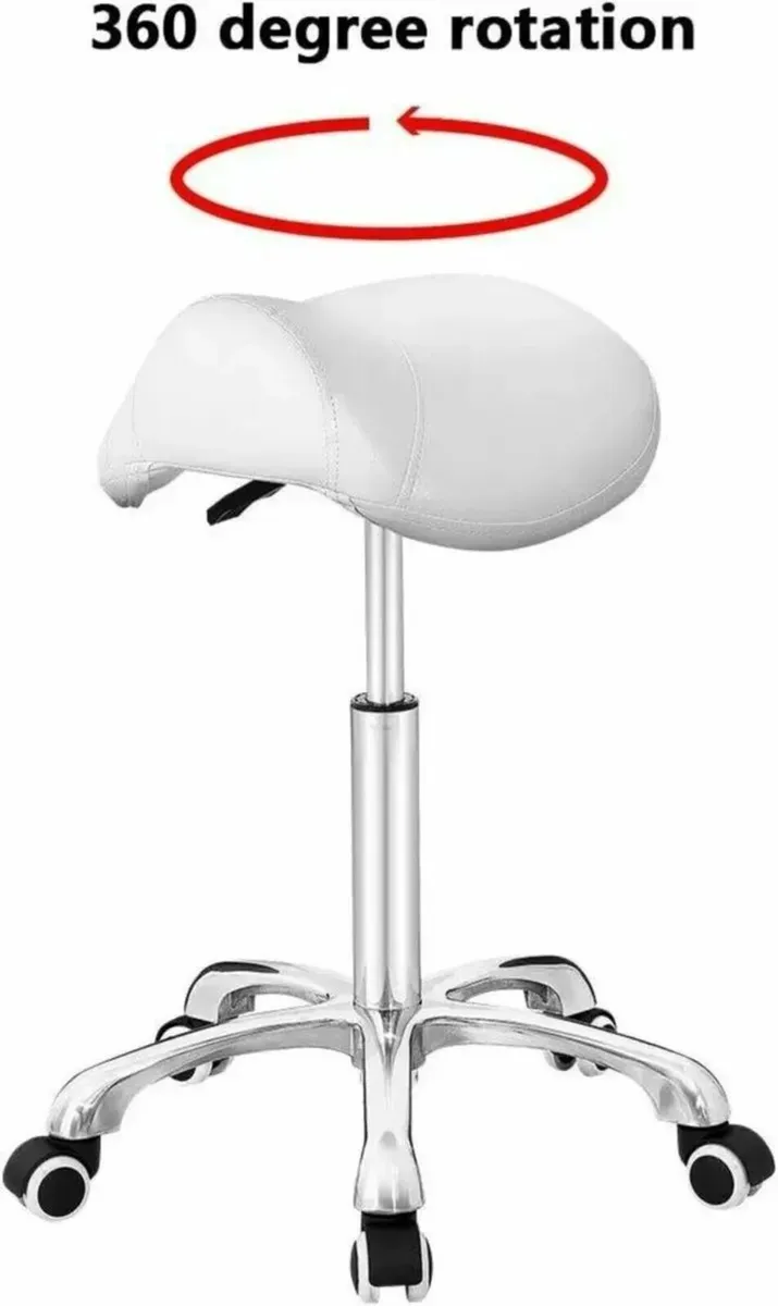 Saddle Swivel Seat Stool with Wheels Adjustable - Image 1