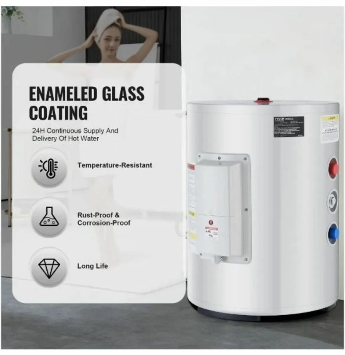 Electric Water Heater, 10 Gallon Tank - Image 4