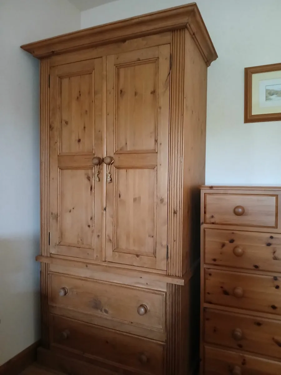 Antique Pine Wardrobe - Image 1