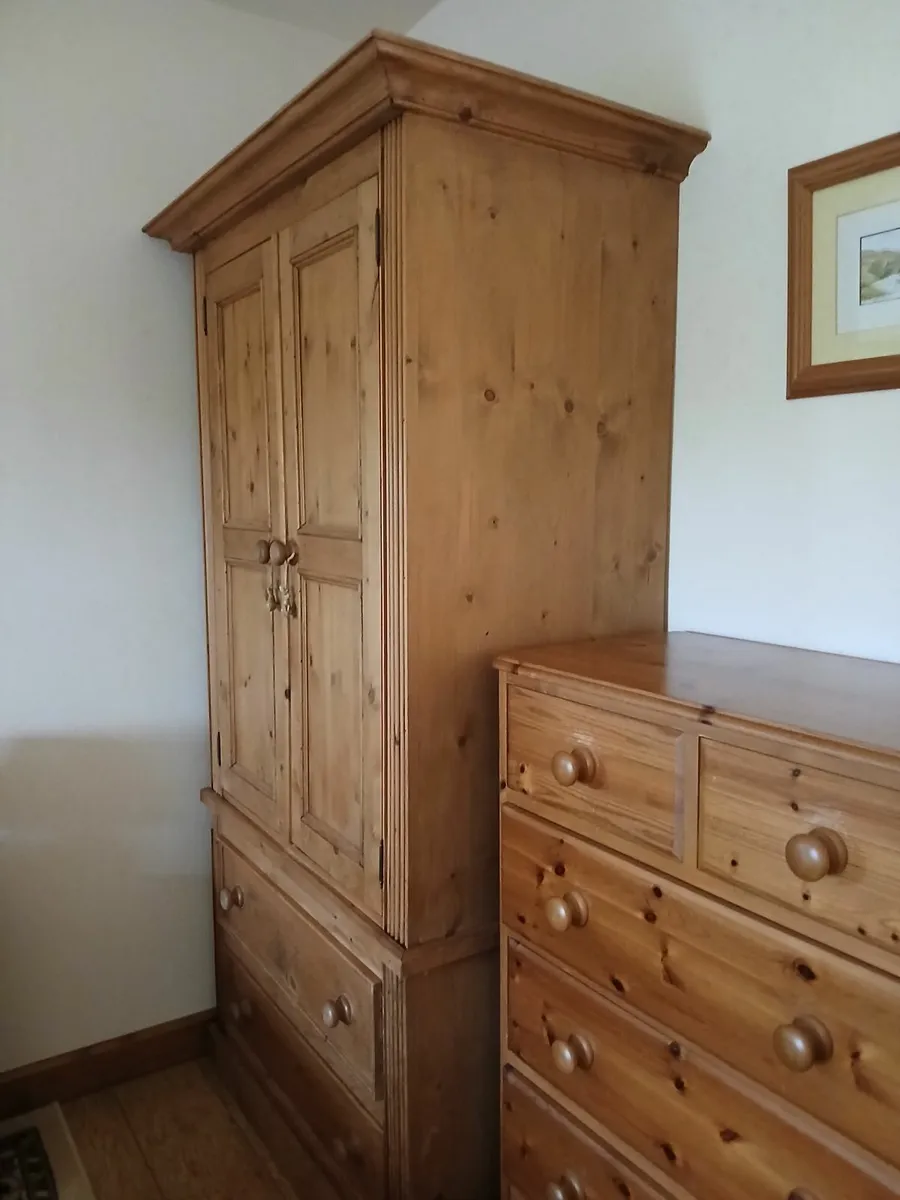 Antique Pine Wardrobe - Image 3