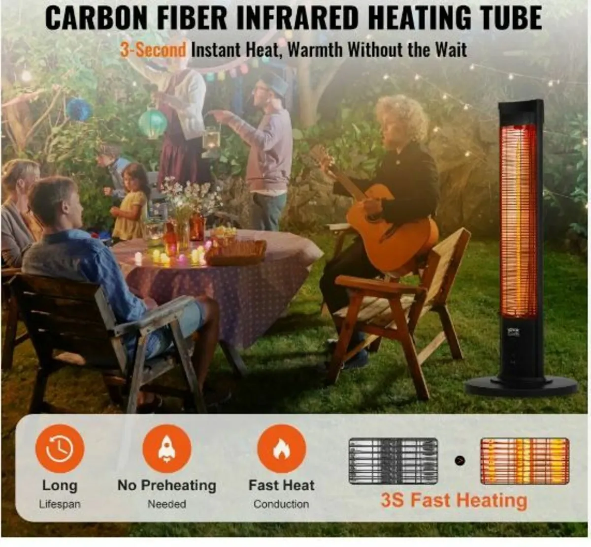 Infrared Heater, 2000W Remote Control - Image 3