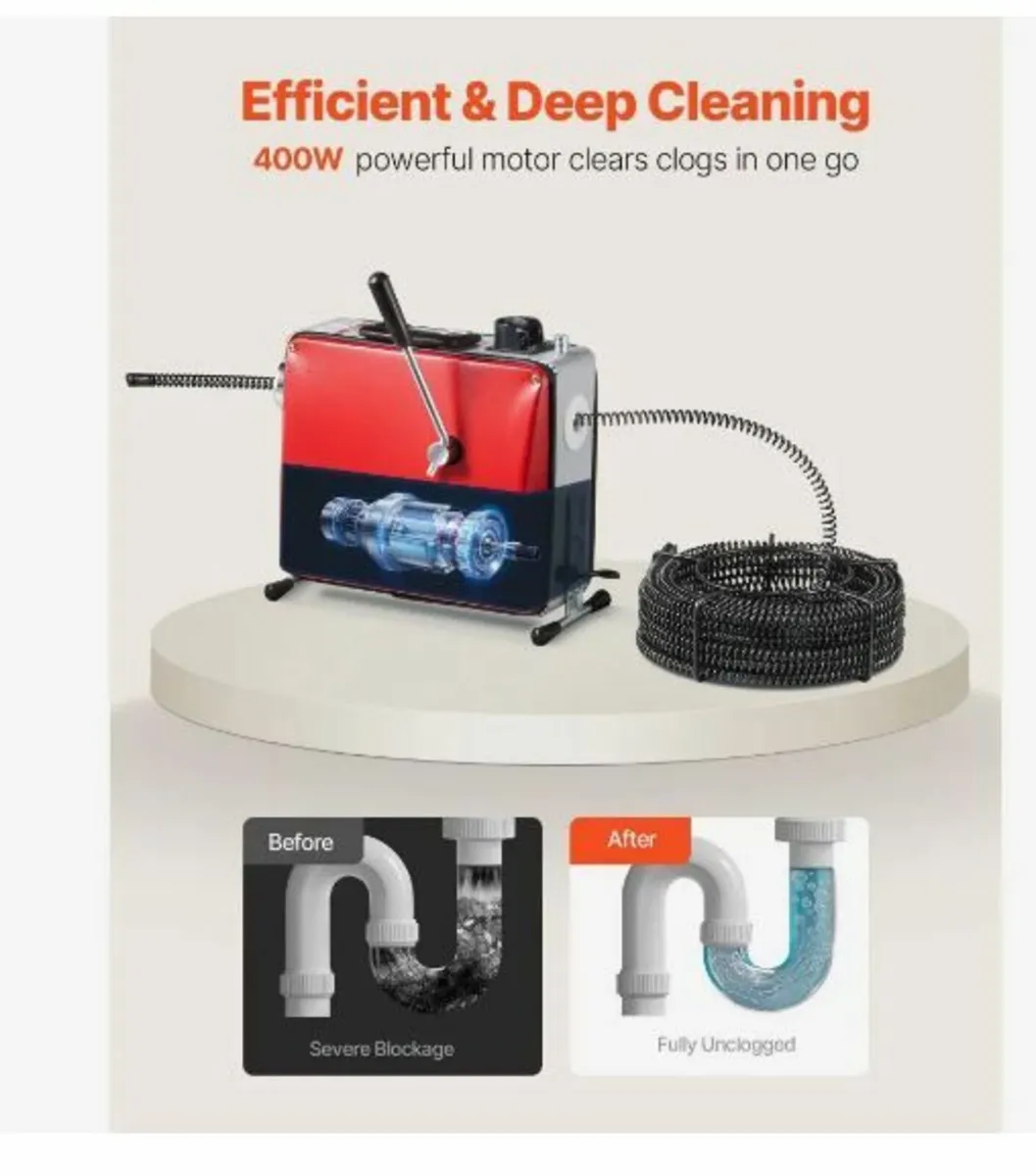 Drain Cleaner Machine, 400W 1400RPM - Image 3