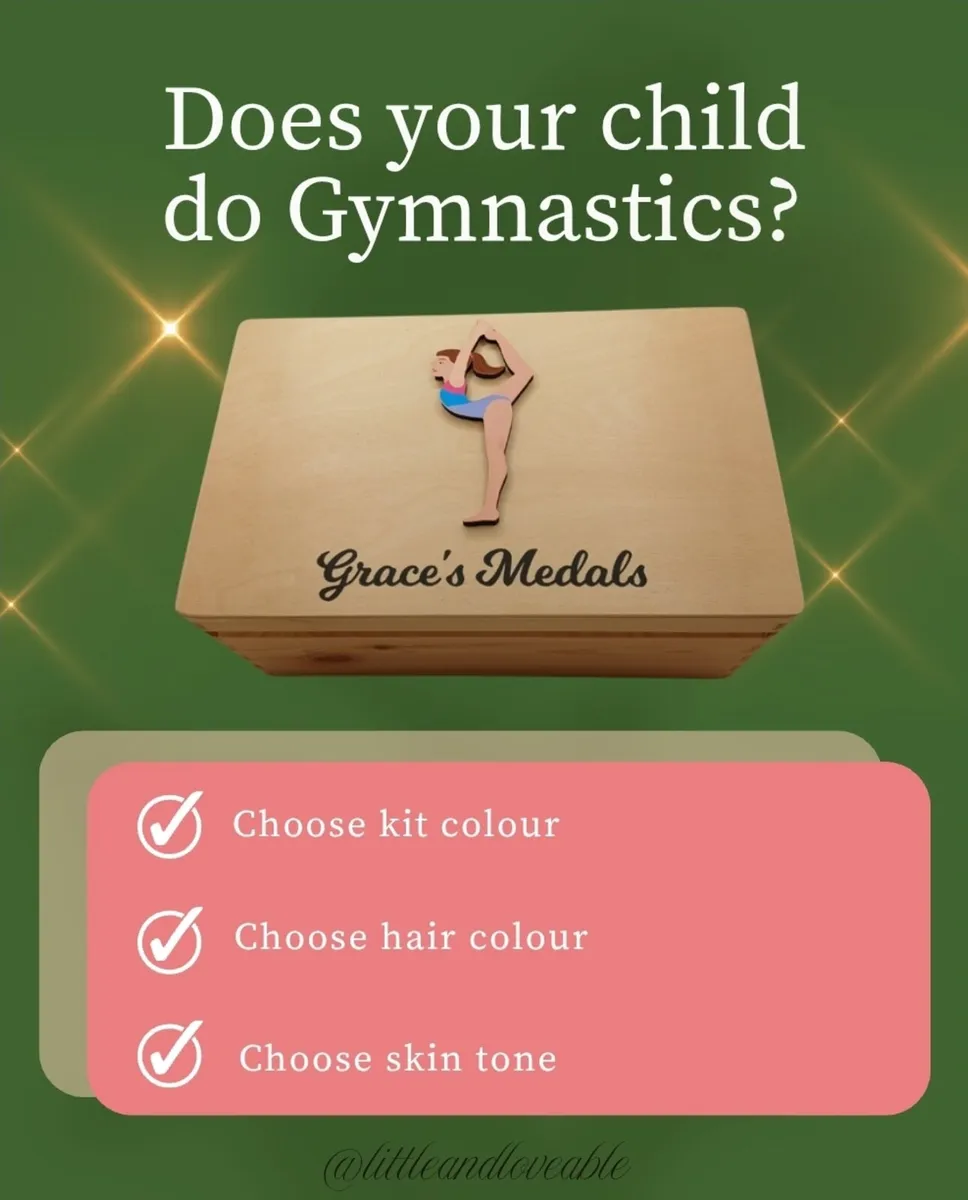 Personalised Gymnastics Medal Box - Image 1