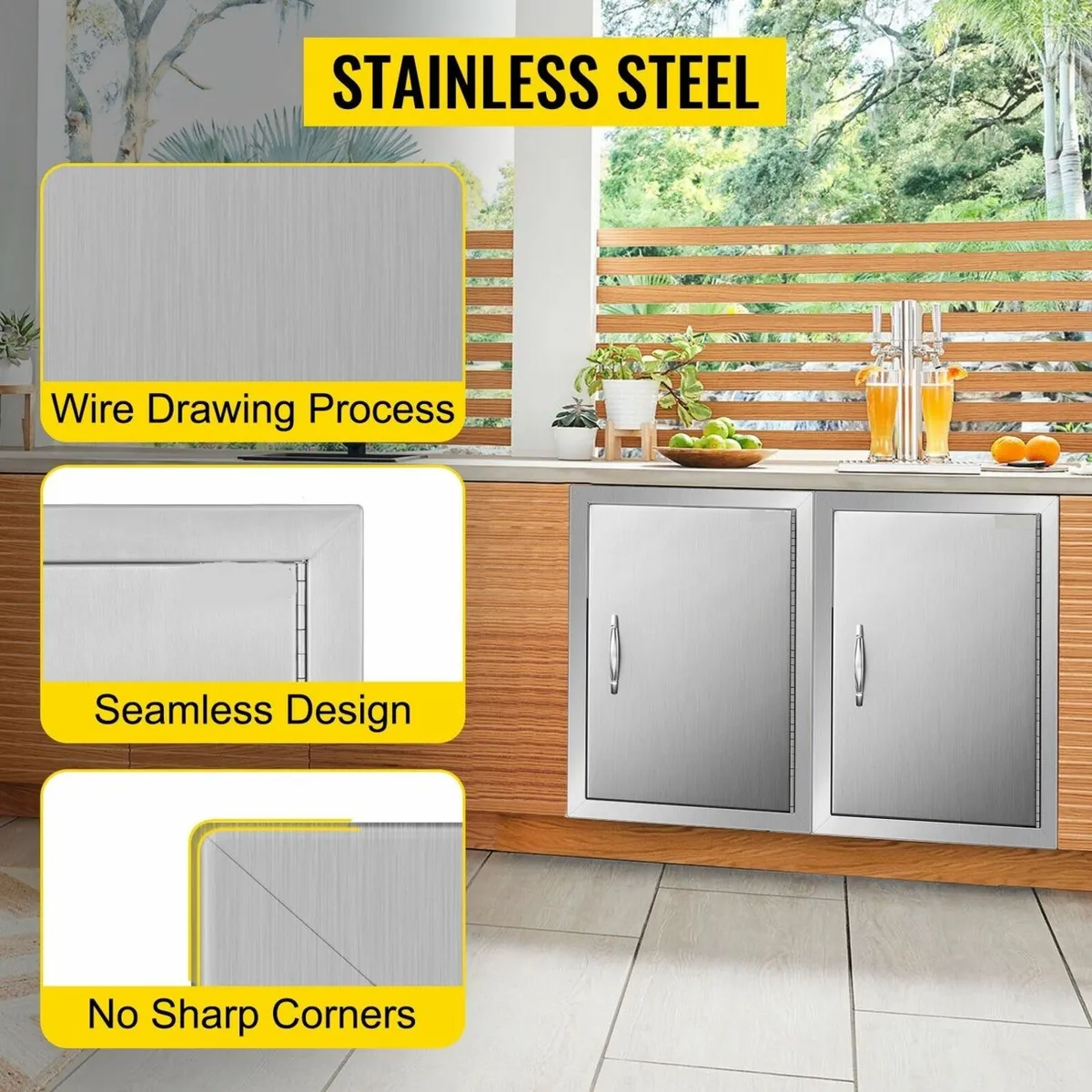 BBQ Kitchen Access Door – 14x20 Stainless Steel - Image 4